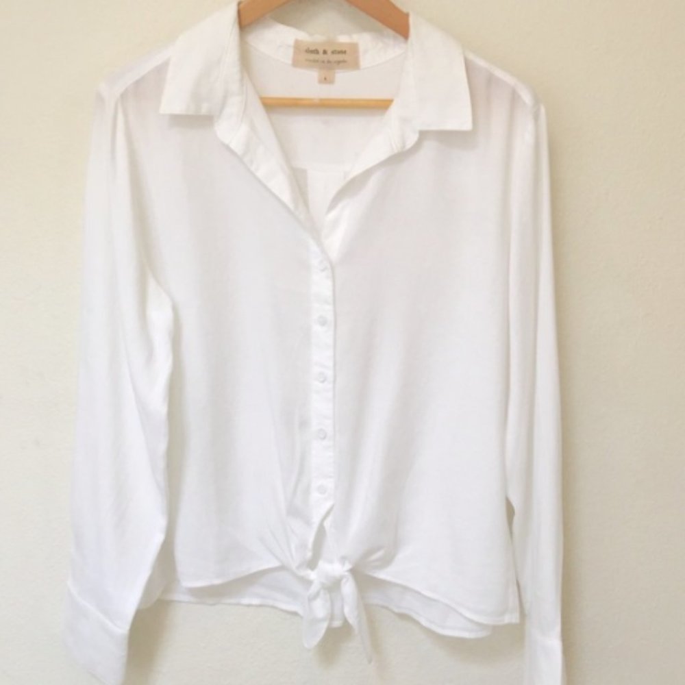 Anthropologie Cloth & Stone White Button Down Shir